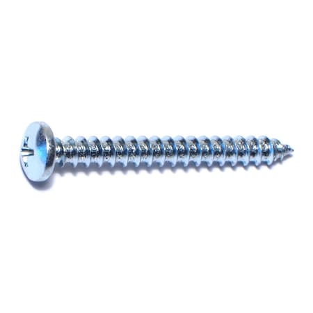Midwest Fastener Sheet Metal Screw, #10 x 1-3/4 in, Zinc Plated Steel Pan Head Phillips Drive, 100 PK 03274